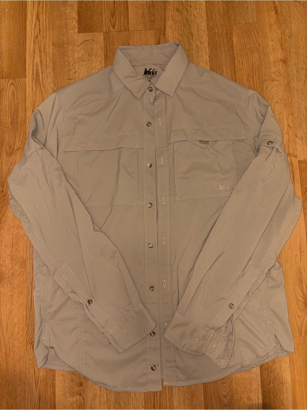REI Men's Lightweight Button-Up Shirt in Light Taupe